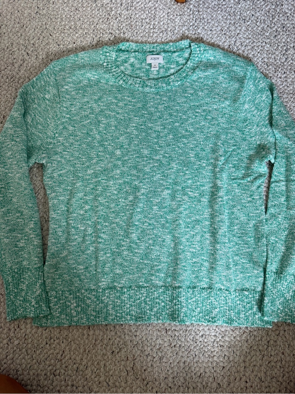 J. Crew Factory Heathered Seafoam Crewneck Sweater
